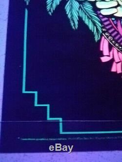 Vintage Blacklight Poster 1970s Mayan Priest Rare Velvet Trippy Psychedelic