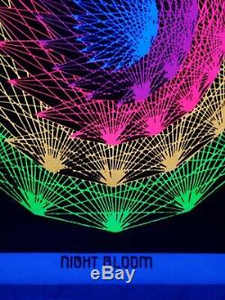 Vintage Blacklight Poster 1972 Rare Velvet Night Bloom Trippy Psychedelic NOS