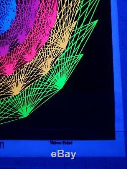 Vintage Blacklight Poster 1972 Rare Velvet Night Bloom Trippy Psychedelic NOS