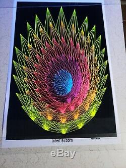 Vintage Blacklight Poster 1972 Rare Velvet Night Bloom Trippy Psychedelic NOS