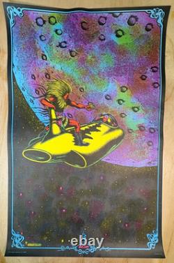 Vintage Blacklight Poster 70s Zap Saladin Petagno Psychedelic Space USA 22x33
