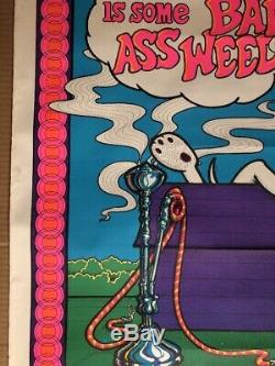 Vintage Blacklight Poster Acapulco Gold Is Bad A$$ Weed Snoopy Woodstock Stoned