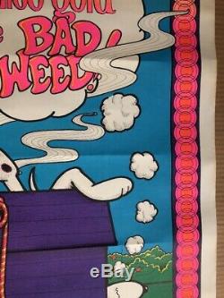 Vintage Blacklight Poster Acapulco Gold Is Bad A$$ Weed Snoopy Woodstock Stoned