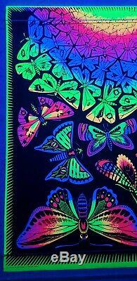 Vintage Blacklight Poster Butterflies MC Escher Original NOS Rare Silk Screened