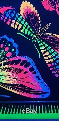 Vintage Blacklight Poster Butterflies MC Escher Original NOS Rare Silk Screened