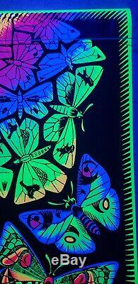 Vintage Blacklight Poster Butterflies MC Escher Original NOS Rare Silk Screened