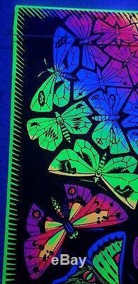 Vintage Blacklight Poster Butterflies MC Escher Original NOS Rare Silk Screened