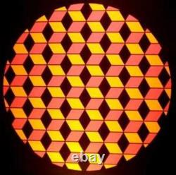 Vintage Blacklight Poster Circle of Cubes Psychedelic Art 28x28 Original