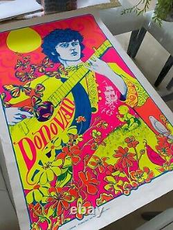 Vintage Blacklight Poster Donovan Psychedelic 1968