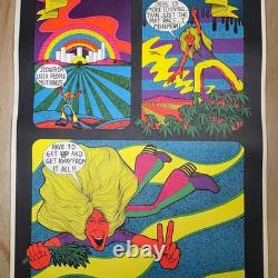 Vintage Blacklight Poster Head Shop 70s Saladin Petagno Legalize Pot 23x35