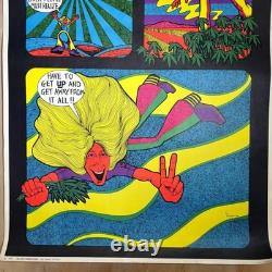 Vintage Blacklight Poster Head Shop 70s Saladin Petagno Legalize Pot 23x35