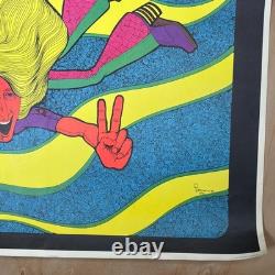 Vintage Blacklight Poster Head Shop 70s Saladin Petagno Legalize Pot 23x35