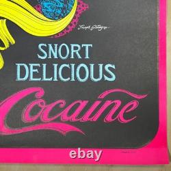 Vintage Blacklight Poster Head Shop 70s Saladin Petagno Snort Delicious Cocaine