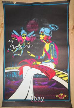Vintage Blacklight Poster Head Shop 70s The Lady Andromedia Petagno RARE