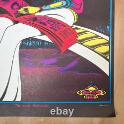 Vintage Blacklight Poster Head Shop 70s The Lady Andromedia Petagno RARE