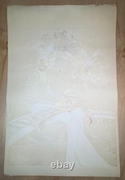 Vintage Blacklight Poster Head Shop 70s The Lady Andromedia Petagno RARE