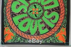 Vintage Blacklight Poster Love Is Love Pandora Psychedelic 1960's Pin-up uv 60's