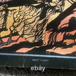 Vintage Blacklight Poster, Night Flight Dracula Western Graphics DAMAGED