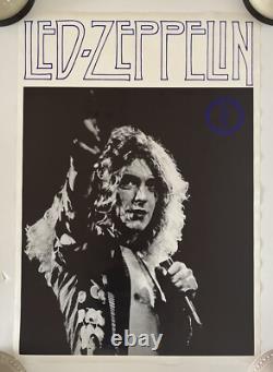 Vintage Blacklight Poster Original Led Zeppelin Robert Plant Concert 1970s