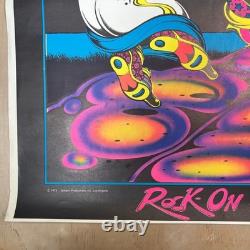 Vintage Blacklight Poster Rock On Mice Psychedelic Petagno Saladin 23x34