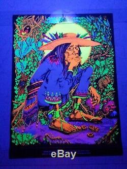 Vintage Blacklight Poster San Mezcalito Original Rare NOS Psychedelic Cocorico