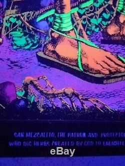 Vintage Blacklight Poster San Mezcalito Original Rare NOS Psychedelic Cocorico