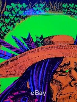 Vintage Blacklight Poster San Mezcalito Original Rare NOS Psychedelic Cocorico