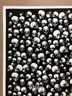 Vintage Blacklight Poster Skulls Glow Psychedelic Skelton Fashion Victim Flocked