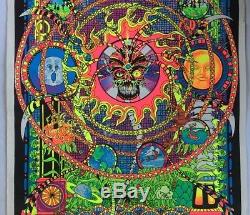Vintage Blacklight Poster Spectrum 1970's Psychedelic Pin-up Seasons Sun Moon