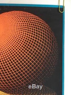 Vintage Blacklight Poster Spheres Escher Psychedelic Pin-up 1960's Headshop UV