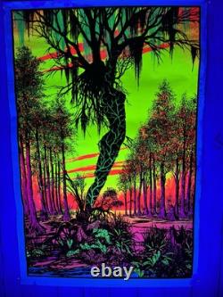 Vintage Blacklight Poster Swamp Mirage #984 Tree Funky Enterprises Imperfect