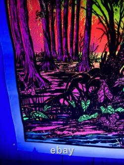 Vintage Blacklight Poster Swamp Mirage #984 Tree Funky Enterprises Imperfect