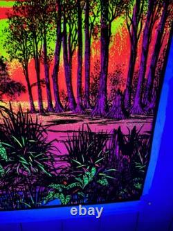 Vintage Blacklight Poster Swamp Mirage #984 Tree Funky Enterprises Imperfect