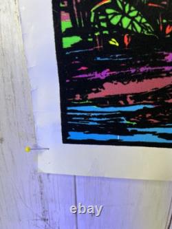 Vintage Blacklight Poster Swamp Mirage #984 Tree Funky Enterprises Imperfect