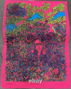 Vintage Blacklight Poster Sweet Cream Ladies Psychedelic Pin-Up Collage Abstract