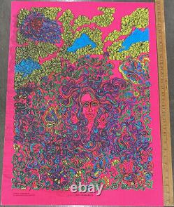 Vintage Blacklight Poster Sweet Cream Ladies Psychedelic Pin-Up Collage Abstract