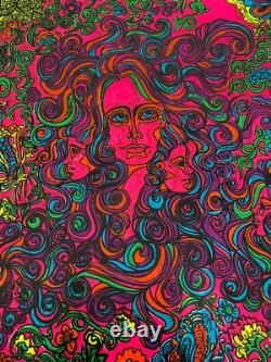 Vintage Blacklight Poster Sweet Cream Ladies Psychedelic Pin-Up Collage Abstract