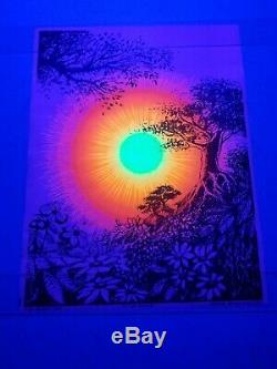 Vintage Blacklight Poster Synthetic Trips In The Evening Mscully McCully 1970