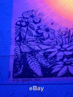 Vintage Blacklight Poster Synthetic Trips In The Evening Mscully McCully 1970