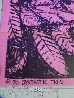 Vintage Blacklight Poster Synthetic Trips In The Evening Mscully McCully 1970