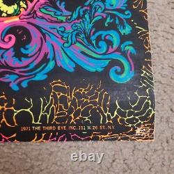 Vintage Blacklight Poster The Third Eye In the Beginning Michael Rhode 1971 1983