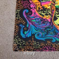 Vintage Blacklight Poster The Third Eye In the Beginning Michael Rhode 1971 1983