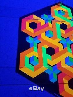 Vintage Blacklight Poster The Third Eye Snowflake Clard Svensen Psychedelic Trip