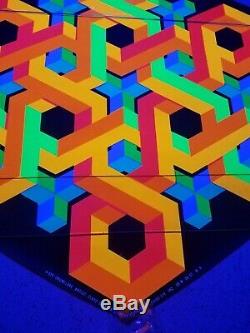 Vintage Blacklight Poster The Third Eye Snowflake Clard Svensen Psychedelic Trip