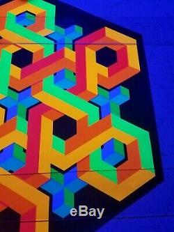 Vintage Blacklight Poster The Third Eye Snowflake Clard Svensen Psychedelic Trip