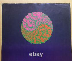Vintage Blacklight Poster Victor Moscoso Neon Rose 1967 Neiman Marcus Show