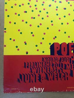 Vintage Blacklight Poster Victor Moscoso Neon Rose 1968 Incredible Poetry