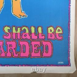 Vintage Blacklight Poster Werks Head Shop 70s USA Work Hard Bevacqua Rare 23x35