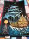 Vintage Blacklight Velvet Poster Fuzzy Pirate Ghost Sailing Ship 21w X 32 H