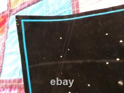 Vintage Blacklight Velvet Poster Fuzzy Pirate Ghost Sailing Ship 21W x 32 H